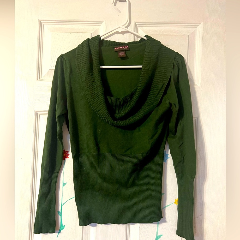Green scoop neck sweater